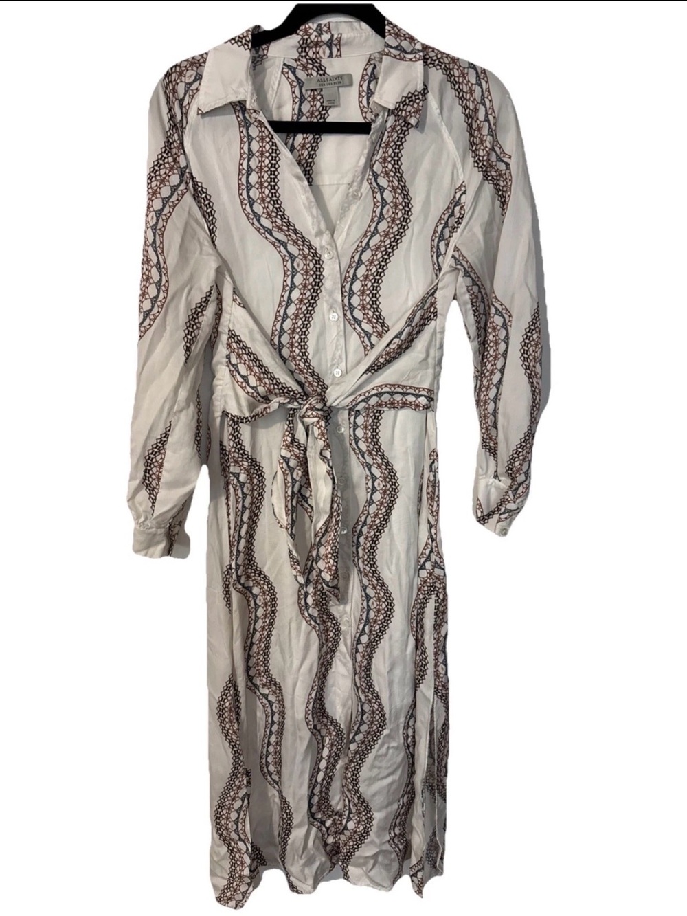 All Saints Women’s CLANETTA LETICIA MIDI SHIRT DRESS size 4 western print - Picture 2 of 7